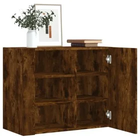 Armario de pared madera de ingeniería roble ahumado 75x35x60 cm by , Shelves and shelves - Ref: Foro24-848427, Price: 66,14 €...