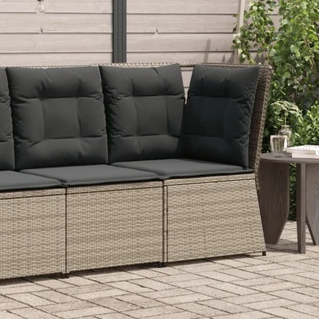 Sofá de esquina de jardín con cojines ratán sintético gris by , Outdoor sofas - Ref: Foro24-368984, Price: 119,26 €, Discount: %