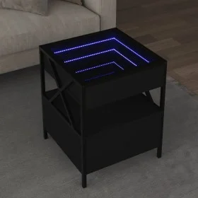 Mesita de noche con Infinity LED negra 40x40x51 cm by , Coffee table - Ref: Foro24-847717, Price: 80,02 €, Discount: %