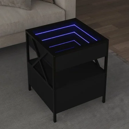 Mesita de noche con Infinity LED negra 40x40x51 cm de , Mesas de centro - Ref: Foro24-847717, Precio: 79,81 €, Descuento: %