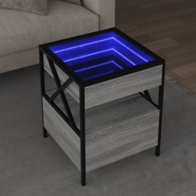 Mesa de centro con Infinity LED gris Sonoma 40x40x51 cm de , Mesas de centro - Ref: Foro24-847720, Precio: 90,53 €, Descuento: %