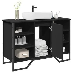 Schwarzer Badezimmerschrank aus Holzwerkstoff 91x35x60 cm von , Badezimmermöbel - Ref: Foro24-848664, Preis: 106,06 €, Rabatt: %