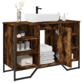 Armario lavabo baño madera ingeniería roble ahumado 91x35x60 cm de , Muebles de baño - Ref: Foro24-848666, Precio: 92,73 €, D...