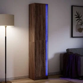 Sideboard mit LED-Beleuchtung, braunes Eichenfurnier, 41,5x32,5x200cm. von , Sideboards - Ref: Foro24-3307904, Preis: 121,35 ...