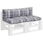 Cojines para sofá de palets 2 unidades tela cuadros gris by , Cushions for chairs and sofas - Ref: Foro24-360936, Price: 48,3...