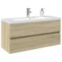 Set de muebles de baño 2 pzas cerámica y madera de ingeniería de , Muebles de baño - Ref: Foro24-3307661, Precio: 284,27 €, D...