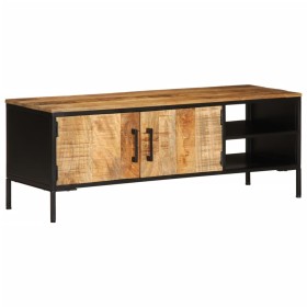 Mueble de TV madera maciza de mango rugosa 110x35x40 cm de , Almacenamiento para CD y DVD - Ref: Foro24-376044, Precio: 210,6...
