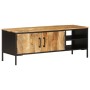TV-Möbel aus massivem, grobem Mangoholz, 110x35x40 cm. von , CD- und DVD-Speicher - Ref: Foro24-376044, Preis: 210,65 €, Raba...