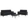 Schwarzes Samt-Sofaset mit 3 Kissenstücken. von , Sofas - Ref: Foro24-3278406, Preis: 521,96 €, Rabatt: %