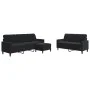 Schwarzes Samt-Sofaset mit 3 Kissenstücken. von , Sofas - Ref: Foro24-3278406, Preis: 521,96 €, Rabatt: %