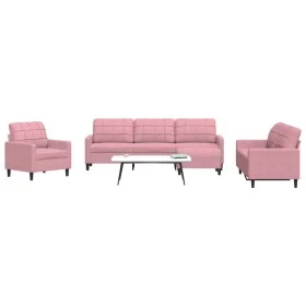 Sofagarnitur mit 4-teiligen rosa Samtkissen von , Sofas - Ref: Foro24-3278444, Preis: 782,35 €, Rabatt: %