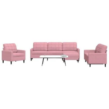 Juego de sofás con cojines 4 piezas terciopelo rosa by , Sofas - Ref: Foro24-3278444, Price: 782,35 €, Discount: %
