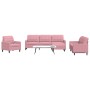 Juego de sofás con cojines 4 piezas terciopelo rosa by , Sofas - Ref: Foro24-3278444, Price: 796,93 €, Discount: %
