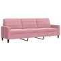 Juego de sofás con cojines 4 piezas terciopelo rosa by , Sofas - Ref: Foro24-3278444, Price: 782,35 €, Discount: %