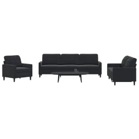 Juego de sofás con cojines 4 piezas terciopelo negro by , Sofas - Ref: Foro24-3278446, Price: 709,64 €, Discount: %