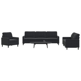 Juego de sofás con cojines 4 piezas terciopelo negro de , Sofás - Ref: Foro24-3278446, Precio: 695,79 €, Descuento: %
