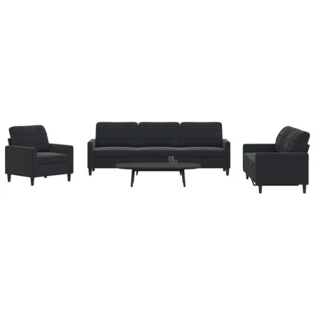 Juego de sofás con cojines 4 piezas terciopelo negro by , Sofas - Ref: Foro24-3278446, Price: 709,64 €, Discount: %