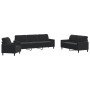 Schwarzes Samt-Sofaset mit 4 Kissenstücken. von , Sofas - Ref: Foro24-3278446, Preis: 695,79 €, Rabatt: %