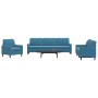 Juego de sofás con cojines 4 piezas terciopelo azul by , Sofas - Ref: Foro24-3278450, Price: 802,11 €, Discount: %