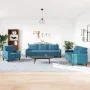 Sofagarnitur mit 4 blauen Samtkissen von , Sofas - Ref: Foro24-3278450, Preis: 787,02 €, Rabatt: %