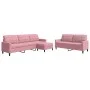 Juego de sofás con cojines 3 piezas terciopelo rosa by , Sofas - Ref: Foro24-3278484, Price: 624,47 €, Discount: %
