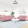 Juego de sofás con cojines 3 piezas terciopelo rosa by , Sofas - Ref: Foro24-3278484, Price: 624,47 €, Discount: %