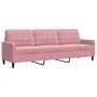 Juego de sofás con cojines 3 piezas terciopelo rosa by , Sofas - Ref: Foro24-3278484, Price: 624,47 €, Discount: %