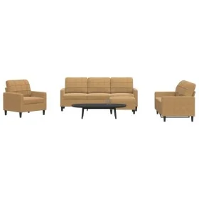 Juego de sofás con cojines 4 piezas terciopelo marrón by , Sofas - Ref: Foro24-3278368, Price: 734,02 €, Discount: %