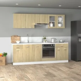Küchenmöbel-Set, 8-teilig, aus Sonoma-Eichen-Ingenieurholz. von , Küchenschränke - Ref: Foro24-3307656, Preis: 494,97 €, Raba...