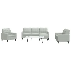 Juego de sofás con cojines 4 piezas terciopelo gris claro by , Sofas - Ref: Foro24-3278361, Price: 619,28 €, Discount: %