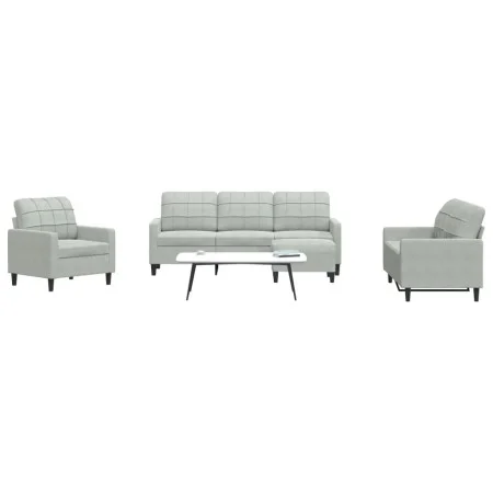 Juego de sofás con cojines 4 piezas terciopelo gris claro by , Sofas - Ref: Foro24-3278361, Price: 619,28 €, Discount: %