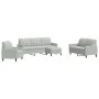 Juego de sofás con cojines 4 piezas terciopelo gris claro by , Sofas - Ref: Foro24-3278361, Price: 619,28 €, Discount: %