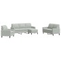 Juego de sofás con cojines 4 piezas terciopelo gris claro by , Sofas - Ref: Foro24-3278361, Price: 618,37 €, Discount: %
