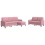 Juego de sofás con cojines 3 piezas terciopelo rosa by , Sofas - Ref: Foro24-3278404, Price: 598,14 €, Discount: %