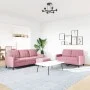 Juego de sofás con cojines 3 piezas terciopelo rosa by , Sofas - Ref: Foro24-3278404, Price: 598,14 €, Discount: %