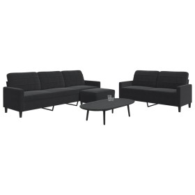 Juego de sofás con cojines 3 piezas terciopelo negro de , Sofás - Ref: Foro24-3278486, Precio: 522,09 €, Descuento: %