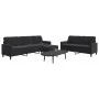 Juego de sofás con cojines 3 piezas terciopelo negro by , Sofas - Ref: Foro24-3278486, Price: 531,94 €, Discount: %