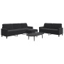 Juego de sofás con cojines 3 piezas terciopelo negro by , Sofas - Ref: Foro24-3278486, Price: 522,09 €, Discount: %