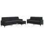 Schwarzes Samt-Sofaset mit 3 Kissenstücken. von , Sofas - Ref: Foro24-3278486, Preis: 522,09 €, Rabatt: %
