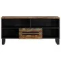 Mueble de TV madera maciza de acacia 100x34x46 cm von , CD- und DVD-Speicher - Ref: Foro24-377518, Preis: 71,77 €, Rabatt: %