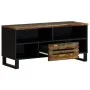 Mueble de TV madera maciza de acacia 100x34x46 cm von , CD- und DVD-Speicher - Ref: Foro24-377518, Preis: 71,77 €, Rabatt: %