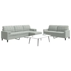 Juego de sofás con cojines 3 piezas terciopelo gris claro von , Sofas - Ref: Foro24-3278501, Preis: 552,95 €, Rabatt: %