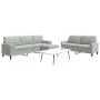 Juego de sofás con cojines 3 piezas terciopelo gris claro by , Sofas - Ref: Foro24-3278501, Price: 552,95 €, Discount: %