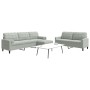 Juego de sofás con cojines 3 piezas terciopelo gris claro von , Sofas - Ref: Foro24-3278501, Preis: 549,85 €, Rabatt: %