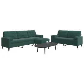 Juego de sofás con cojines 3 piezas terciopelo verde oscuro by , Sofas - Ref: Foro24-3278503, Price: 640,94 €, Discount: %