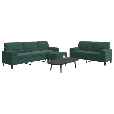 Juego de sofás con cojines 3 piezas terciopelo verde oscuro von , Sofas - Ref: Foro24-3278503, Preis: 640,94 €, Rabatt: %