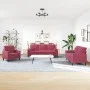 Juego de sofás con cojines 3 piezas terciopelo rojo tinto by , Sofas - Ref: Foro24-3278375, Price: 654,74 €, Discount: %