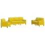 Juego de sofás con cojines 3 piezas terciopelo amarillo by , Sofas - Ref: Foro24-3278377, Price: 683,48 €, Discount: %