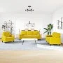Juego de sofás con cojines 3 piezas terciopelo amarillo by , Sofas - Ref: Foro24-3278377, Price: 683,48 €, Discount: %