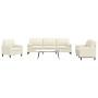Juego de sofás con cojines 3 piezas terciopelo crema by , Sofas - Ref: Foro24-3278459, Price: 757,19 €, Discount: %
